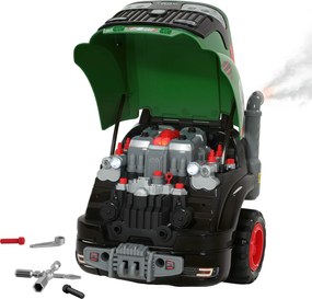 AIYAPLAY Zabawka motoryzacyjna dla dzieci 60-częściowy zestaw do naprawy auta z odłączanymi częściami, światłami, mgłą rozpylaną, dźwiękami, kierownicą | Aosom PL