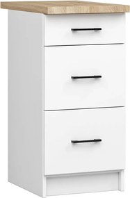 Biała dolna szafka kuchenna z szufladami 40 cm L7-B00