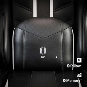 Fotel gamingowy Diablo X-Ray 2.0 Small Size, czarno-biały