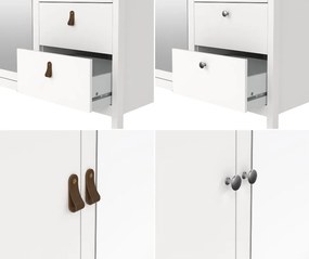 Trzydrzwiowa szafa z lustrem i szufladami Madrid, biały mat