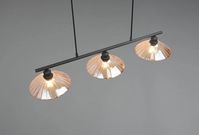 Czarno-bursztynowa metalowa lampa wisząca ze szklanym kloszem Eluna – Reality