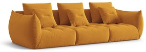 Żółta sofa z materiału bouclé 332 cm Bloom – Micadoni Home