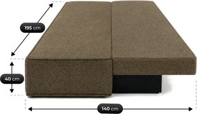 Sofa z Funkcją Spania MAVIA Brązowa Boucle Japandi
