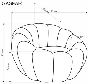 Fotel GASPAR kremowy HALMAR
