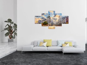 Obraz - Calle Gran Vía, Madryt, Hiszpania (125x70 cm)