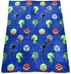 Carbotex Koc dziecięcy Minecraft Mob Monster, 130 x 170 cm