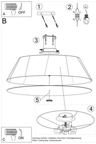 Plafon VEGA 60 czarny SOLLUX  LIGHTING