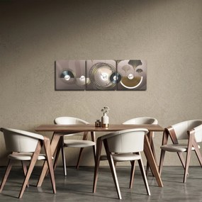Obraz - Złotobrązowa abstrakcja (z zegarem) (90x30 cm)