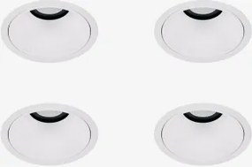 Pack 4 Wbudowanych Downlightów Led Z Okrągłymi Ramkami Ø8 Cm Z Aluminium Orelva Biała & 38º & Białe Zimne Światło 4000k & 11 W - Sklum