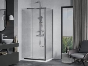 Mexen Apia kabina prysznicowa rozsuwana 90 x 70 cm, transparent, chrom + brodzik Flat - 840-090-070-01-00-4010