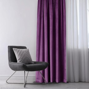 Fioletowa aksamitna zasłona częściowo zaciemniająca (dimout) 140x270 cm Eyelets – Restilo