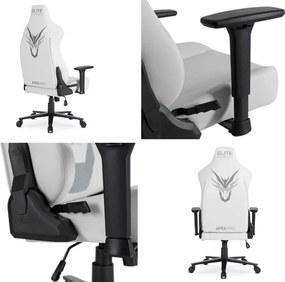 Fotel gamingowy Apex - ergonomiczny fotel dla graczy ekoskóra, biały