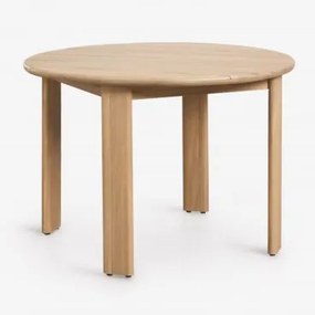 Okrągły Stół Jadalniany Ø110 Cm Z Drewna Akacjowego Uleno Jasny Akacjowy Brąz - Sklum