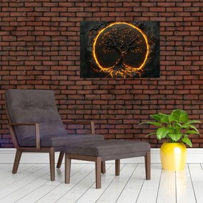 Obraz na szkle – Drzewo życia w lawie II. (70x50 cm)