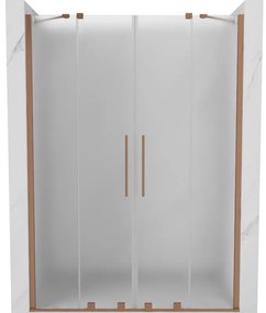 Mexen Velar Duo drzwi prysznicowe rozsuwane 160 cm, szron, miedź szczotkowana - 871-160-000-32-65