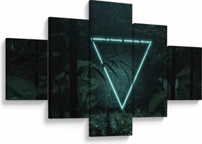 Obraz - Neonowy trójkąt w dżungli (125x70 cm)