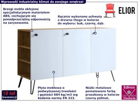 Lewostronna komoda z drzwiczkami dąb craft + biały - Larkso 7X