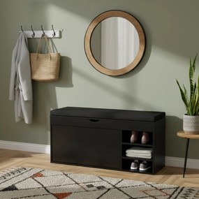 Szafka na buty z siedziskiem i wysuwanymi półkami GRADIA, 100 x 34 x 50 cm