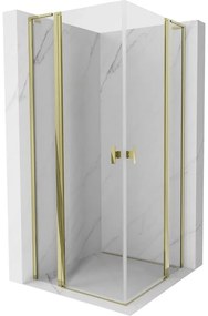 Mexen Mist L Duo kabina prysznicowa uchylna 95 x 95 cm, transparent, złota - 8A4L-095-095-50-00