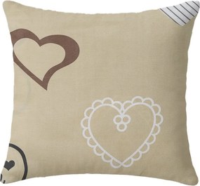 Bawełniana poszewka na poduszkę DEAMON POLY 45x45 cm, beżowy