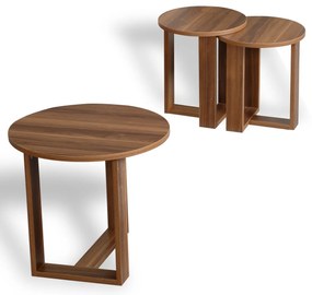Stolik do odkładania Mira Walnut, 3 szt.