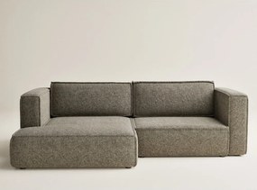 Brązowy rozkładany/ze schowkiem narożnik z tkaniny szenilowej (lewostronny/z szezlongiem) Velto – Maison de Rêve