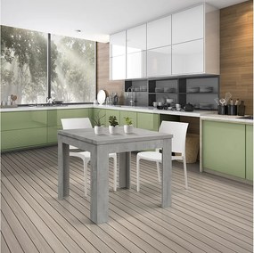 Cementowo-szary stół rozkładany 90×90- 180×90 cm - LIPARI