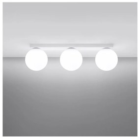 Biała lampa sufitowa ze szklanym kloszem ø 12 cm Umerta – Nice Lamps