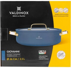 Valdinox Szeroka brytfanna z pokrywką Giovanni 26 cm, 3,5 l