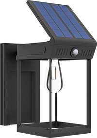 Outsunny Lampa solarnej ogrodowa zewnętrzna Solarlampe, odporna na warunki atmosferyczne, czujnik ruchu, 14 cm x 24 cm x 24 cm, Czarny