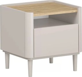 Szafka nocna Elivo 50 cm z szufladą na nóżkach - kaszmir / dąb olejowany