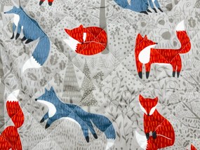 Narzuta na łóżko FOXIVA szara, 100% bawełna Rozmiar: 170 x 210 cm