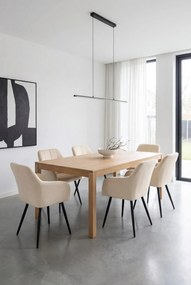 Zestaw 4 beżowych krzeseł tapicerowanych welurem K1-D38