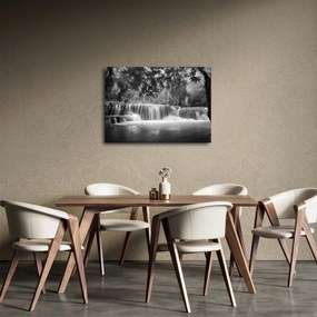 Obraz - Czarno-biały wodospad (70x50 cm)