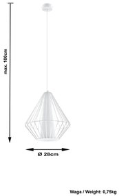 Biała lampa wisząca Nice Lamps Alfredo