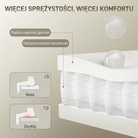 HOMCOM Krzesło biurowe z regulowanym zagłówkiem, ergonomiczne krzesło do biurka, funkcja odchylenia, regulowana wysokość, szaro-białe