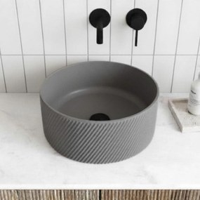 Massi Umywalka betonowa nablatowa okrągła bez otworu na baterię 37 cm VIJA | różne kolory