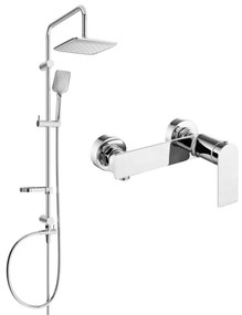 Mexen Sven zestaw prysznicowy natynkowy z deszczownicą i baterią prysznicową Zero, chrom 71140262-00