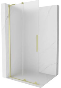 Mexen Velar L ścianka prysznicowa rozsuwana Walk-in 110 x 200 cm, szron 8 mm, złota szczotkowana - 871-110-003-33-55
