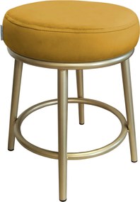 Taboret Ben tkanina Welur stelaż metalowy STOŁEK LOFT : Kolor Stelaża - Złoty, Kolor tkaniny - VELVET - MG15, Typ tkaniny - Velvet