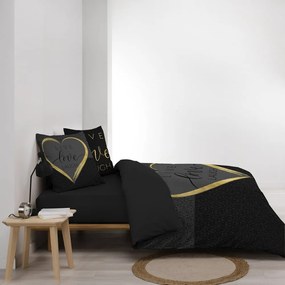 Czarna bawełniana pościel dwuosobowa 200x200 cm Crazy Love – douceur d'intérieur