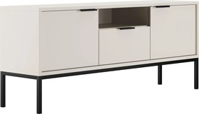 Nowoczesna szafka RTV na nóżkach 135 cm biały + czarny E8-F05