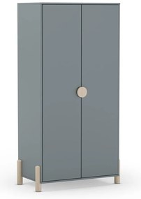 Szarozielona szafa dziecięca z litego drewna sosnowego 93x180x45 cm Enola – Marckeric