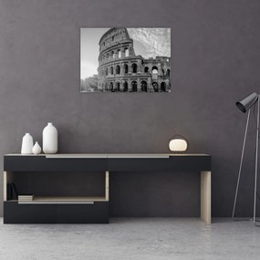 Obraz na szkle - Koloseum w Rzymie, czarno-biały (70x50 cm)