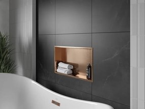 Mexen X-Wall-R półka wnękowa z kołnierzem 60 x 30 cm, miedź szczotkowana - 19C0603010