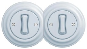 Kliklap - Podwójny retro jednobiegunowy wyłącznik z ramką nr 1 niebieski