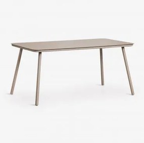 Stół Ogrodowy Prostokątny 160x90 Cm Ze Szkła I Aluminium Arhiza Moka Brown - Sklum