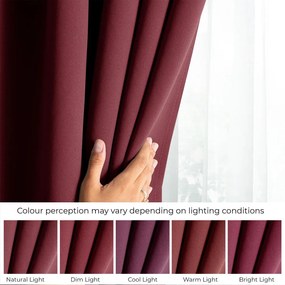 Bordowa zaciemniająca zasłona termiczna 140x270 cm Pleat – Restilo