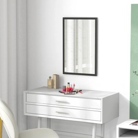 HOMCOM Lustro ścienne, 40 x 60 cm, dekoracyjne lustro wiszące, łatwy montaż, w zestawie śruby | Aosom PL