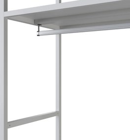 Regał biurowy otwarty z drążkiem na ubrania, do recepcji i poczekalni, metalowy, biały/dąb sonoma, 800x2200x400 mm: ARIEL Eco Design